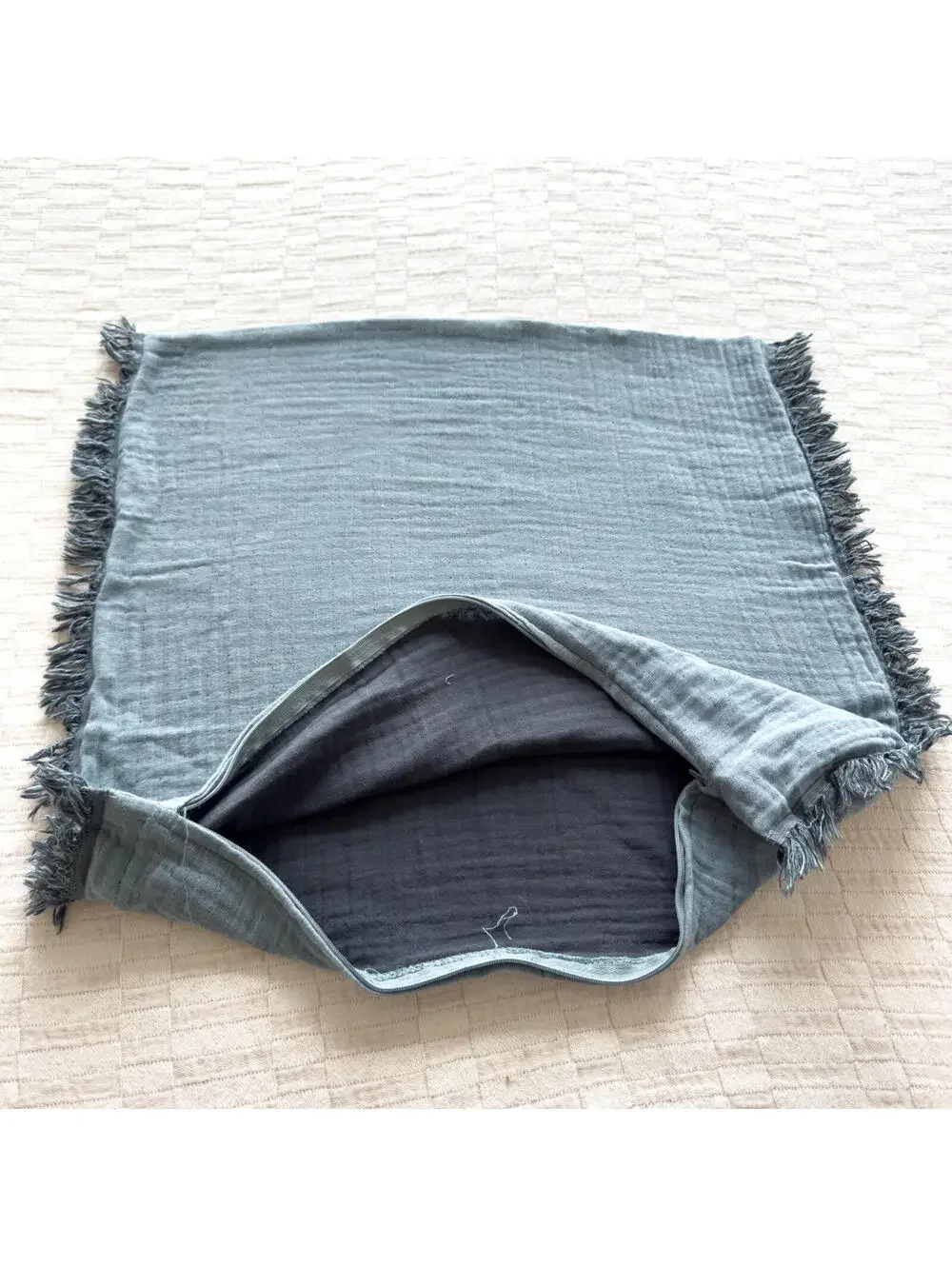 NEW Ikea Light Blue-Gray Cotton‎ Muslin Square Cushion Cover 20x20